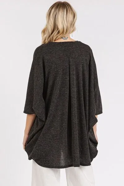 Born Basic Black Open Front Batwing Sleeve Cardigan