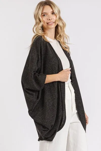 Born Basic Black Open Front Batwing Sleeve Cardigan