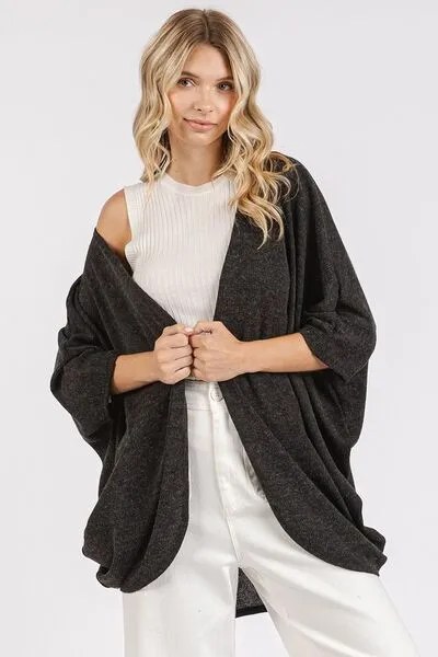 Born Basic Black Open Front Batwing Sleeve Cardigan