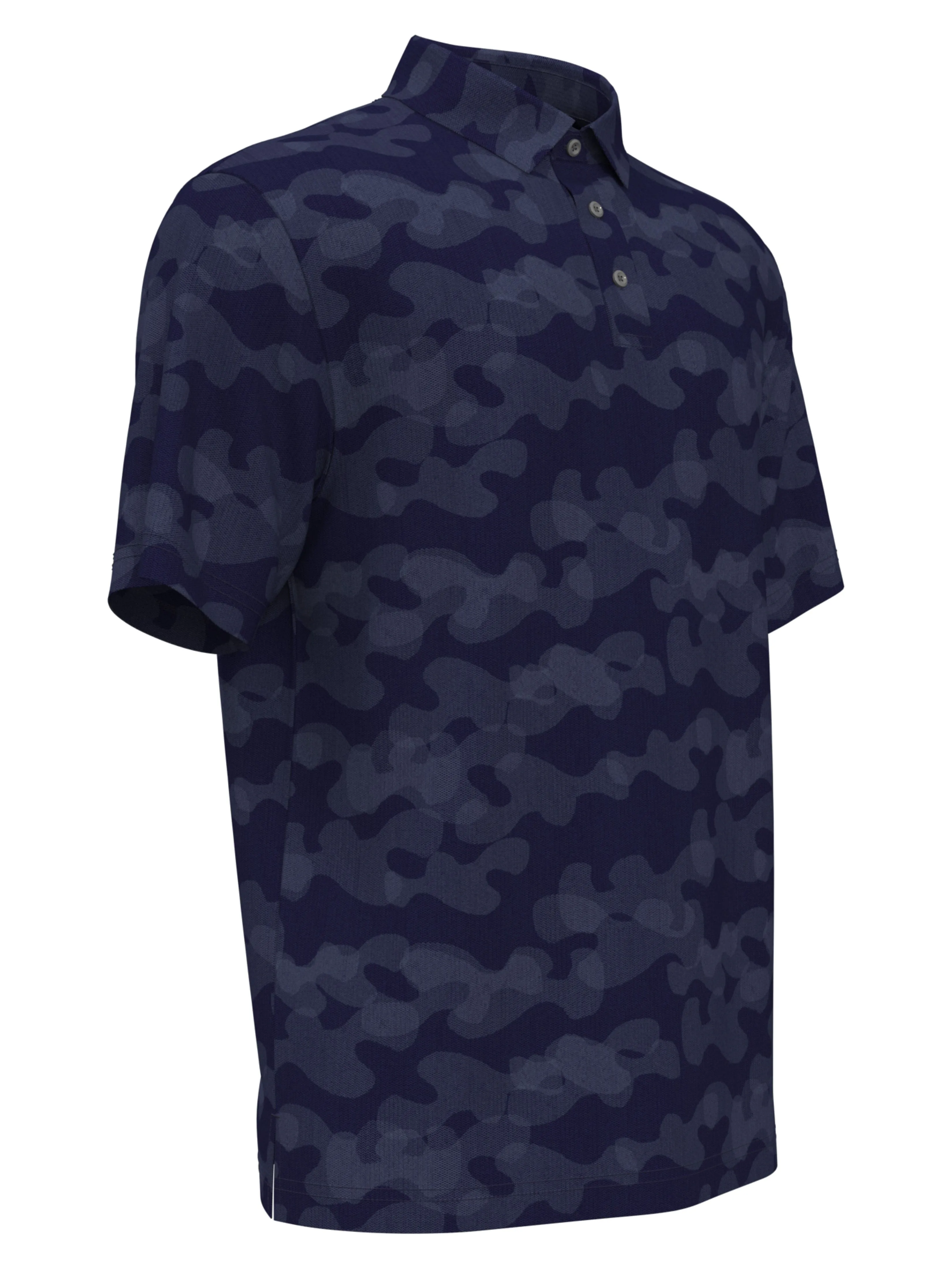 Boys Camo Print Herringbone Golf Polo