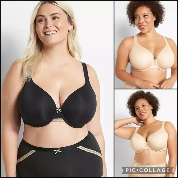 Cacique Black Lightly Lined Full Coverage Bra 40F