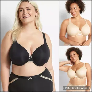 Cacique Black Lightly Lined Full Coverage Bra 40F