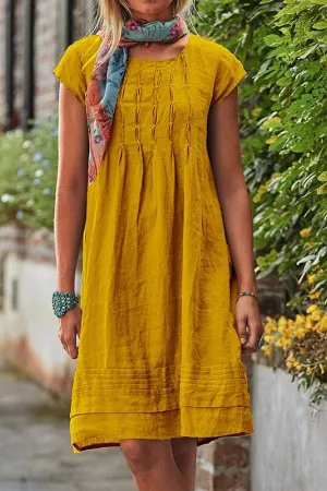 Casual Short Sleeve Midi Dress