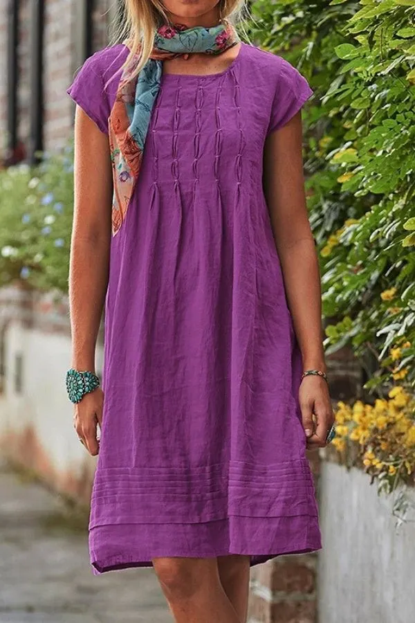 Casual Short Sleeve Midi Dress