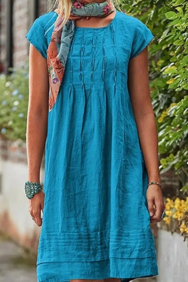 Casual Short Sleeve Midi Dress