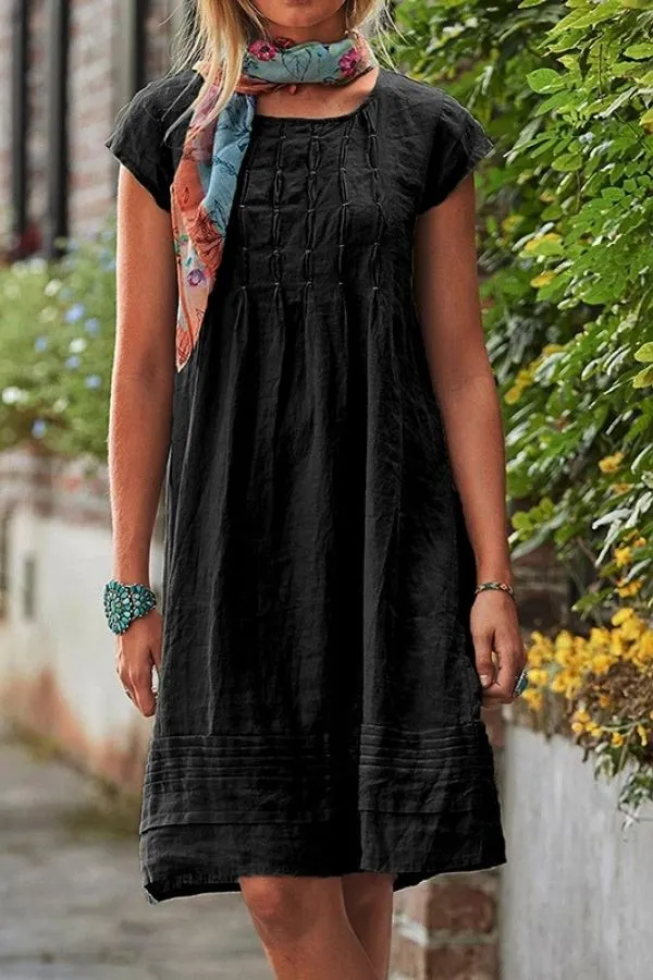 Casual Short Sleeve Midi Dress
