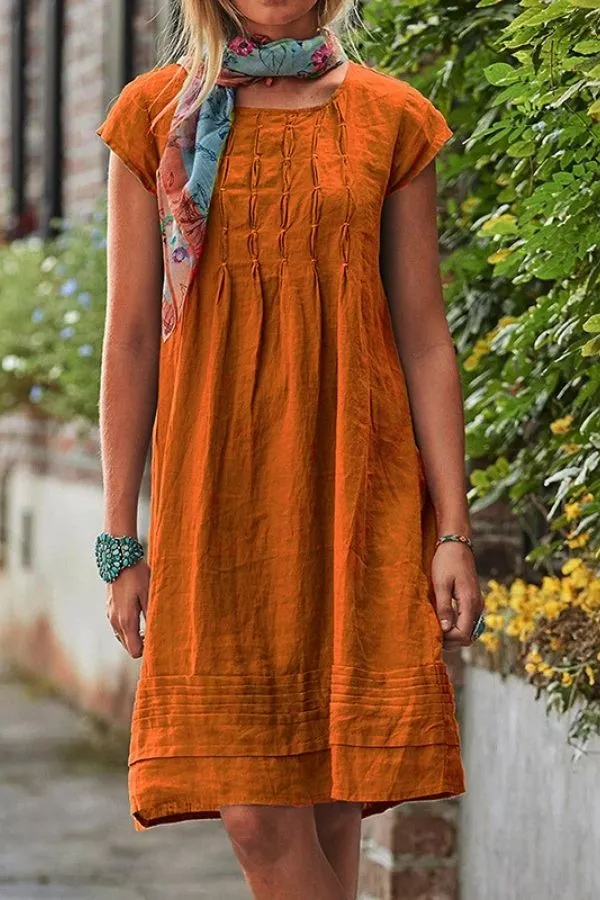 Casual Short Sleeve Midi Dress