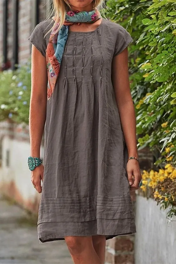 Casual Short Sleeve Midi Dress