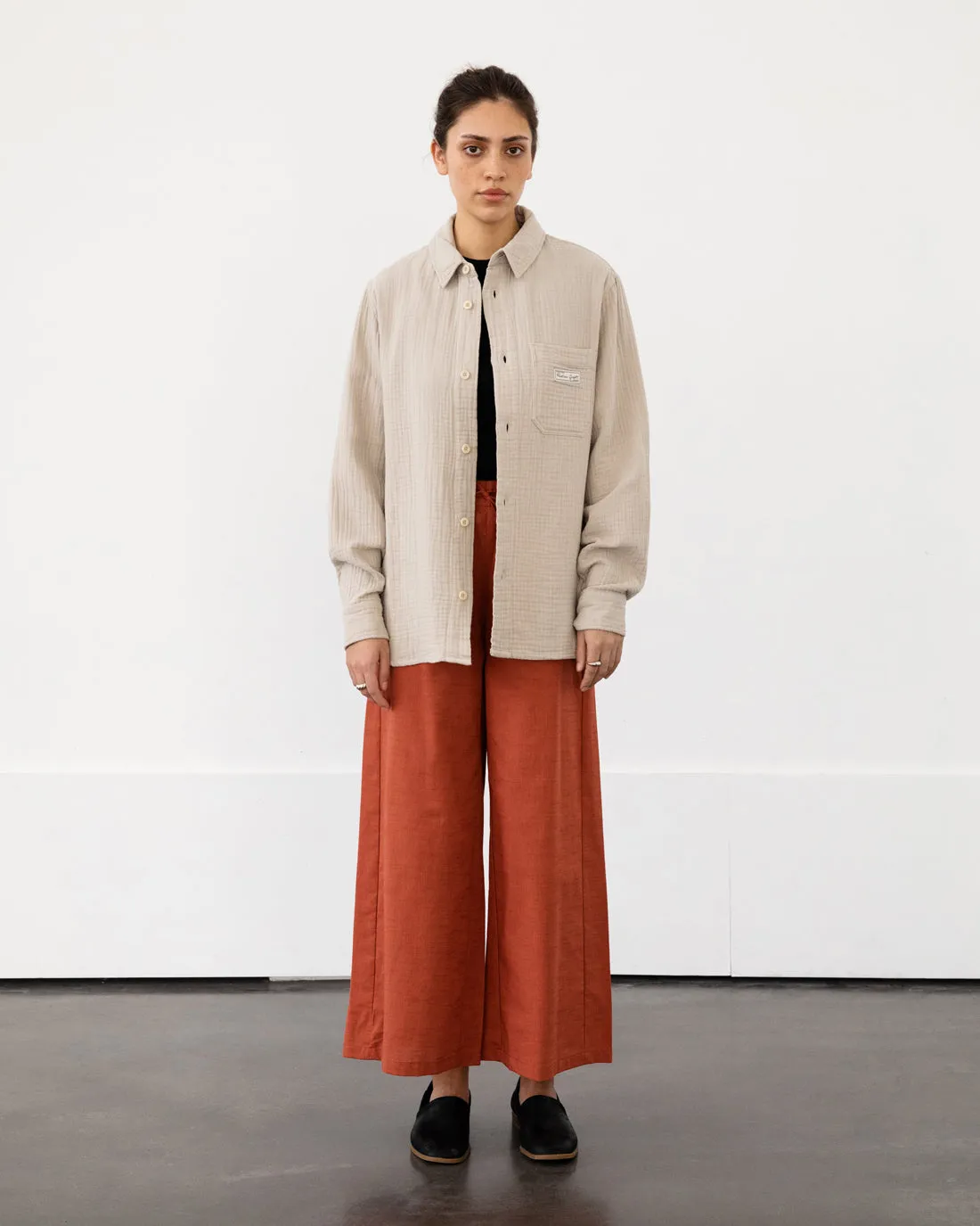 Casual Unisex Shirt Washed Sand
