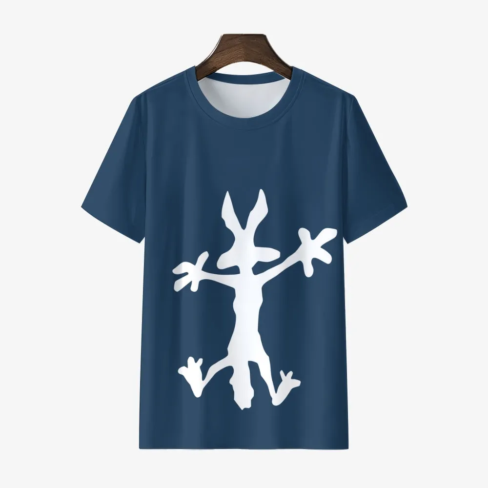 Cheerful Bunny Art Print Casual Short Sleeve T-Shirt