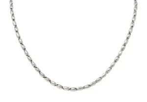 Chimento 1990's 18 Karat White Gold Puffed Mariner Link Vintage Chain Necklace