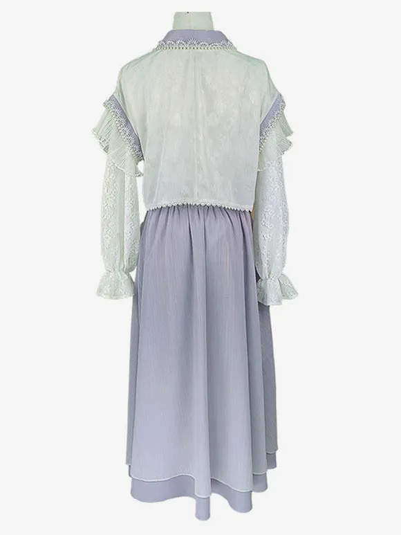 Chinese Style Lolita Dress Long Sleeves Sweet Purple Chinese Style Lolita