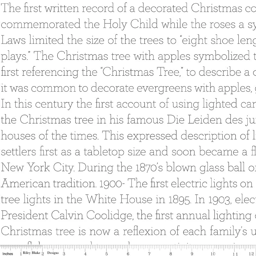 Classic Christmas, History of the Tree Text in White