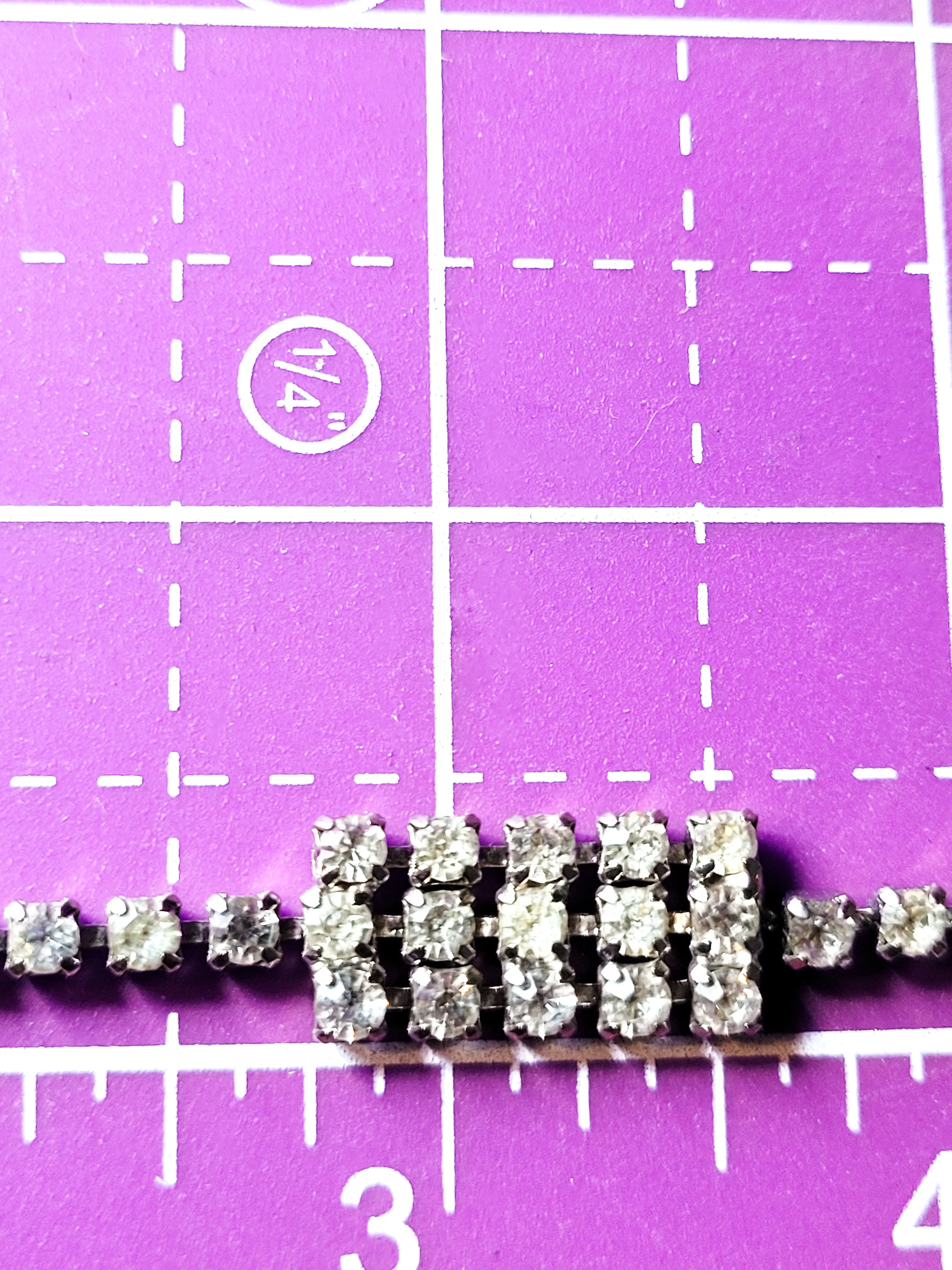 Clear rhinestone block vintage style prong set tennis bracelet