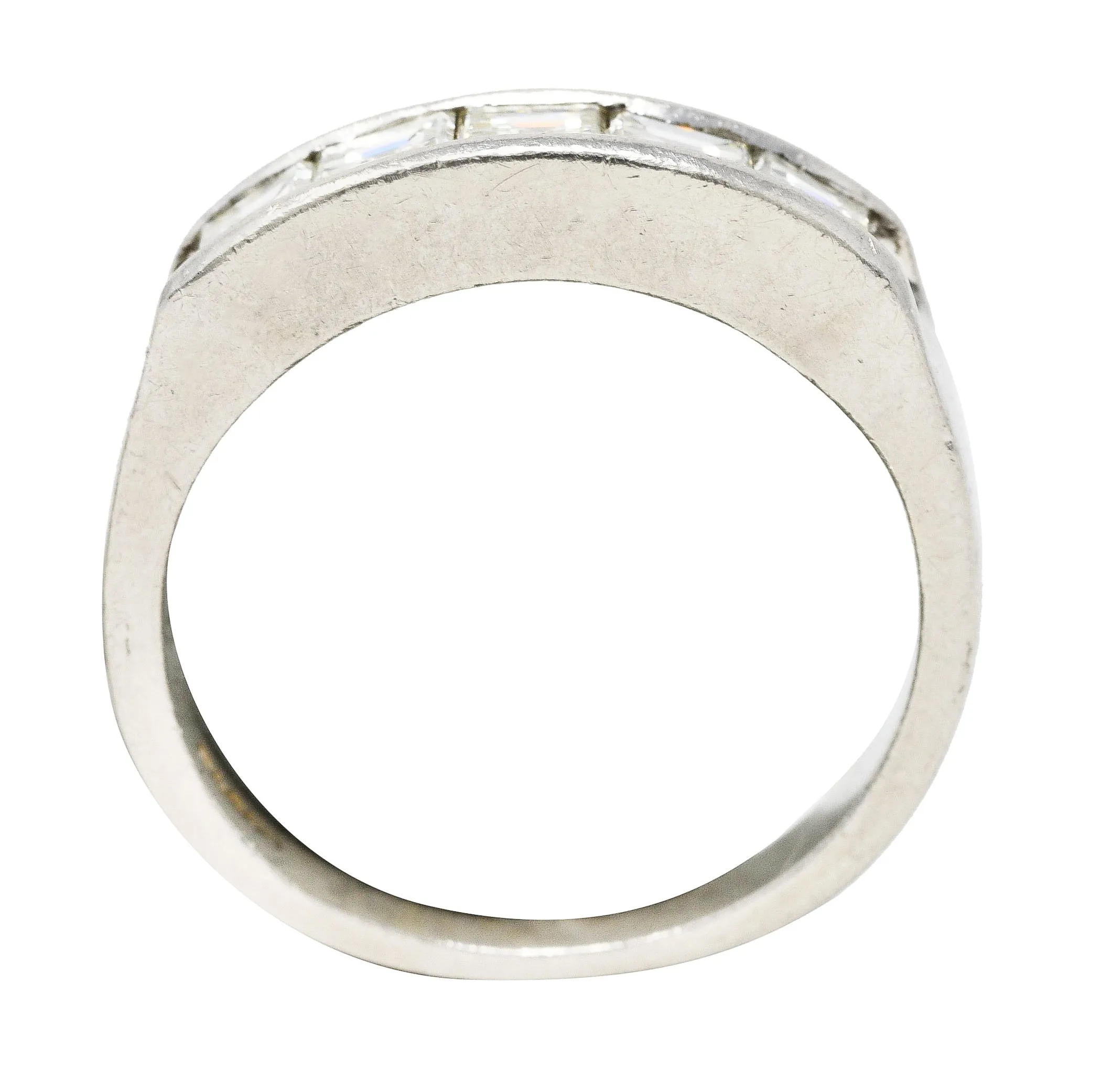 Contemporary 1.02 CTW Step Cut Diamond Platinum Channel Band Ring
