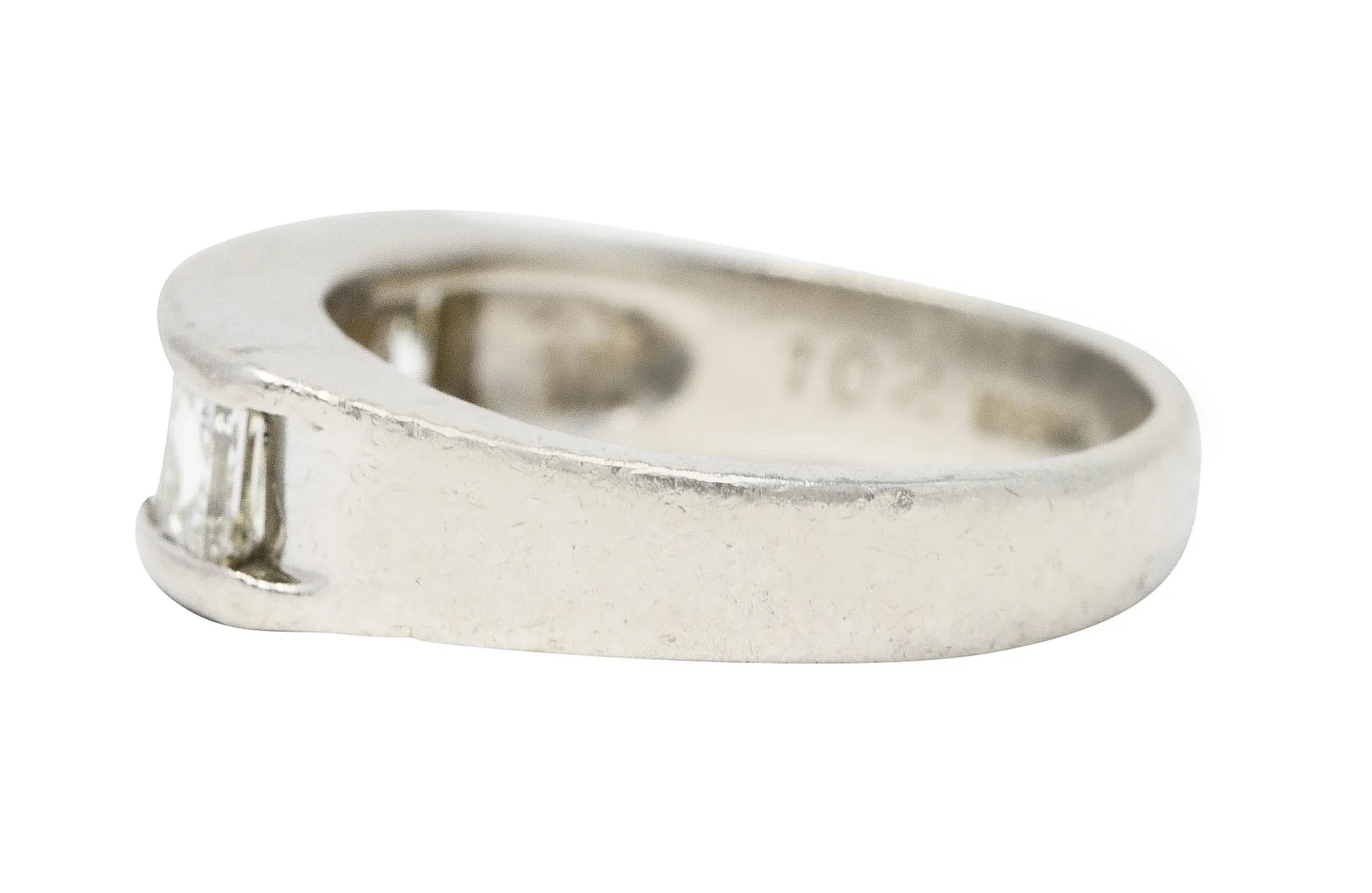 Contemporary 1.02 CTW Step Cut Diamond Platinum Channel Band Ring