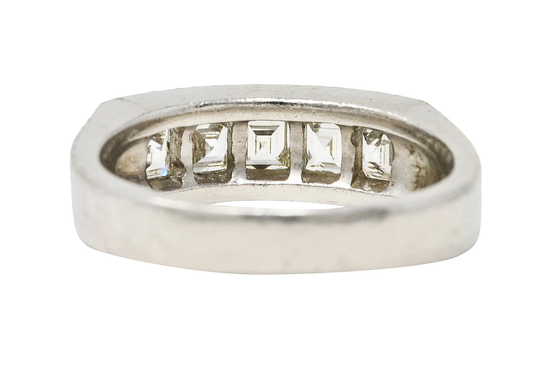 Contemporary 1.02 CTW Step Cut Diamond Platinum Channel Band Ring