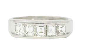 Contemporary 1.02 CTW Step Cut Diamond Platinum Channel Band Ring