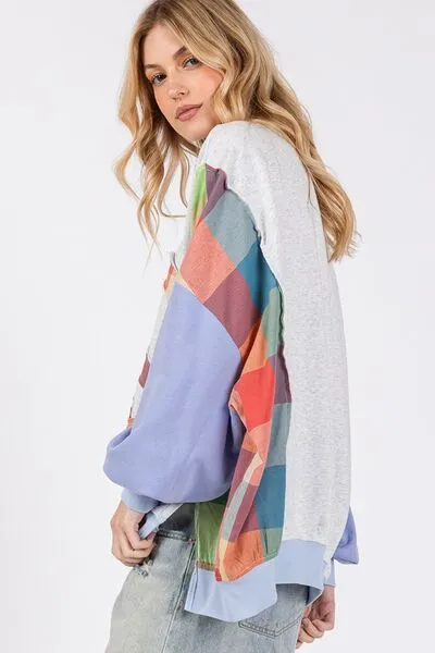 Contrast Peace Patch Dropped Shoulder Sweatshirt