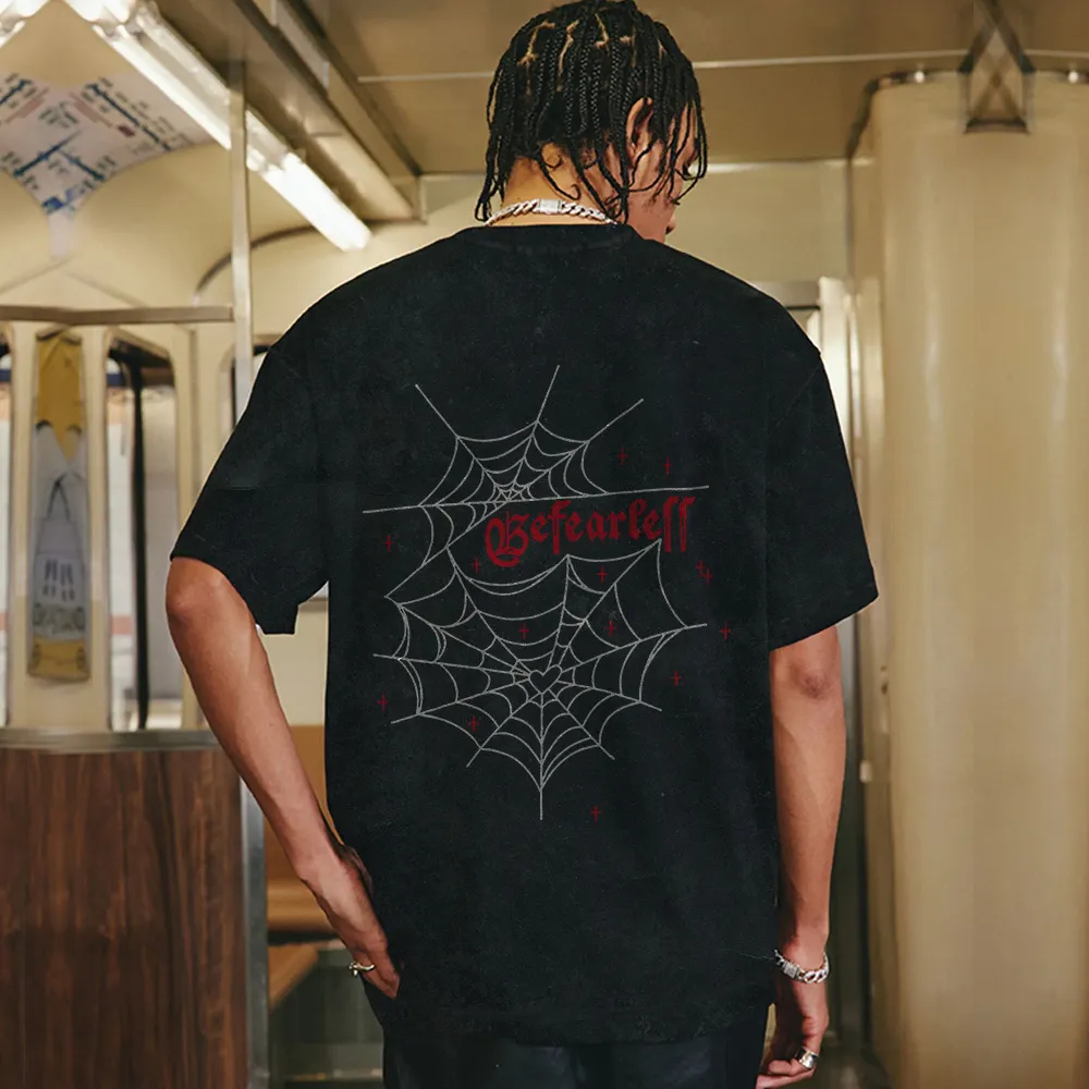 Dark Daring Spider Print T-shirt