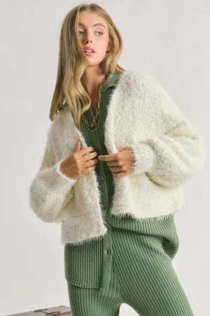 Davi & Dani Solid V Neck Cardigan