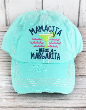 Distressed Baseball Cap Mamacita needs a margarita