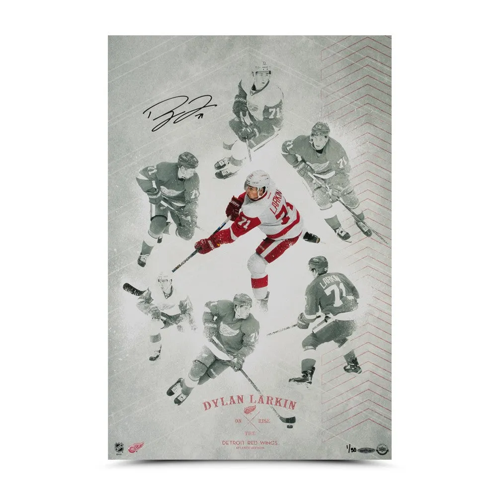 Dylan Larkin Autographed "On the Rise" Photo