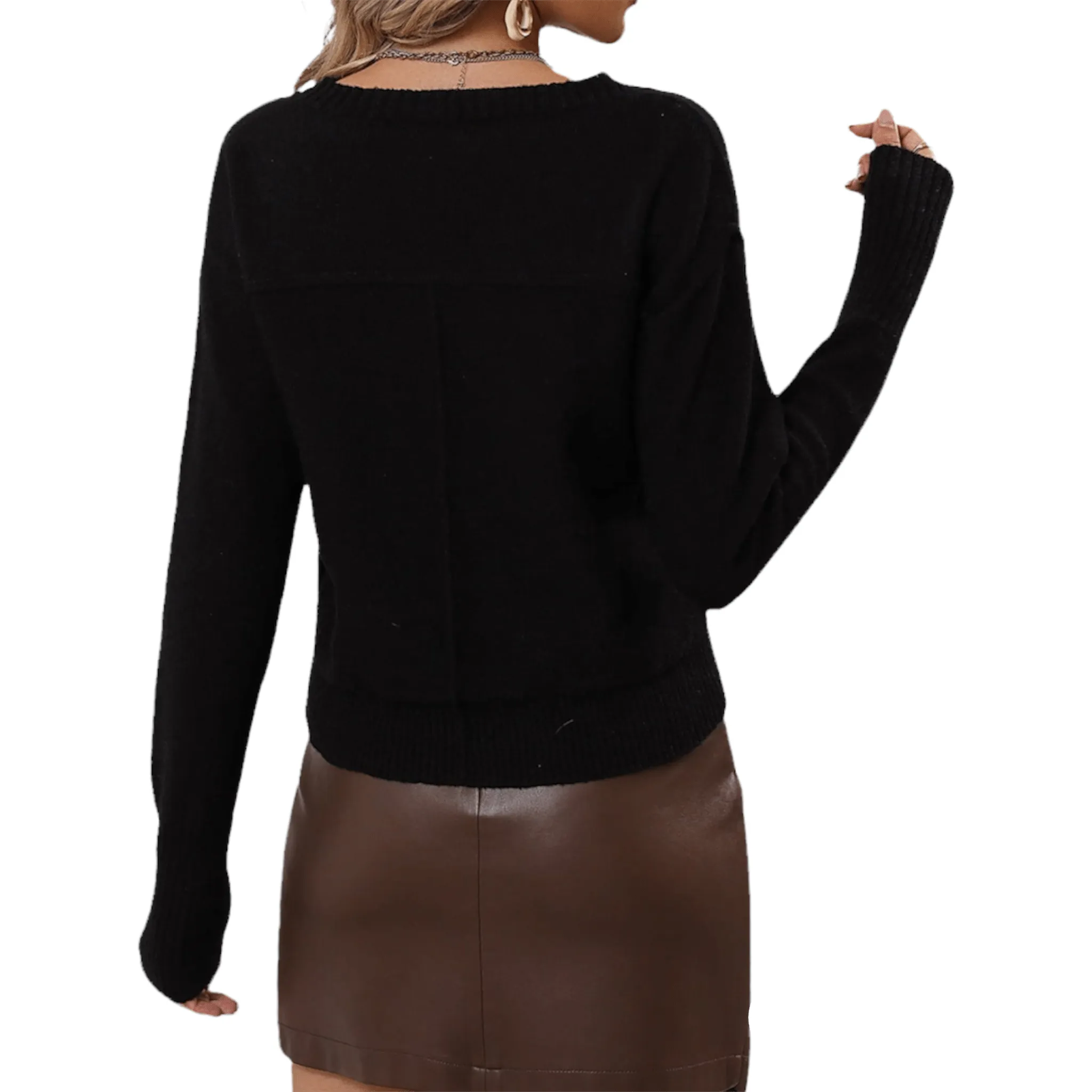 Electric Appeal Dropped Shoulder Knit Top