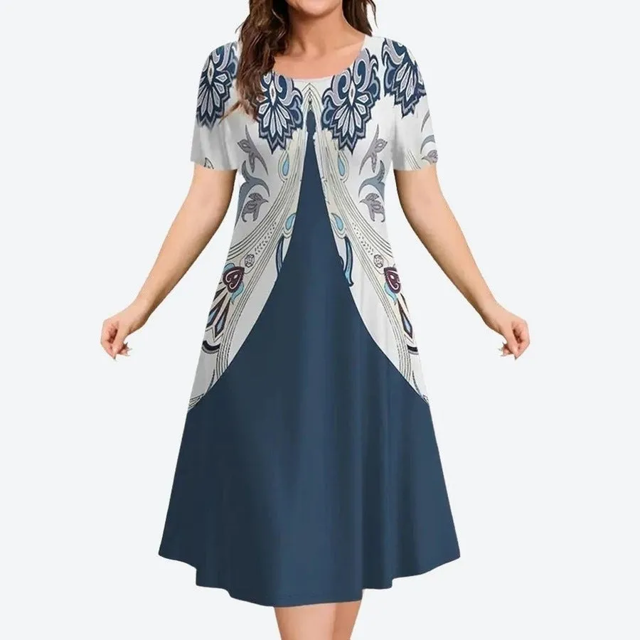Elegant Floral Print Midi Dresses