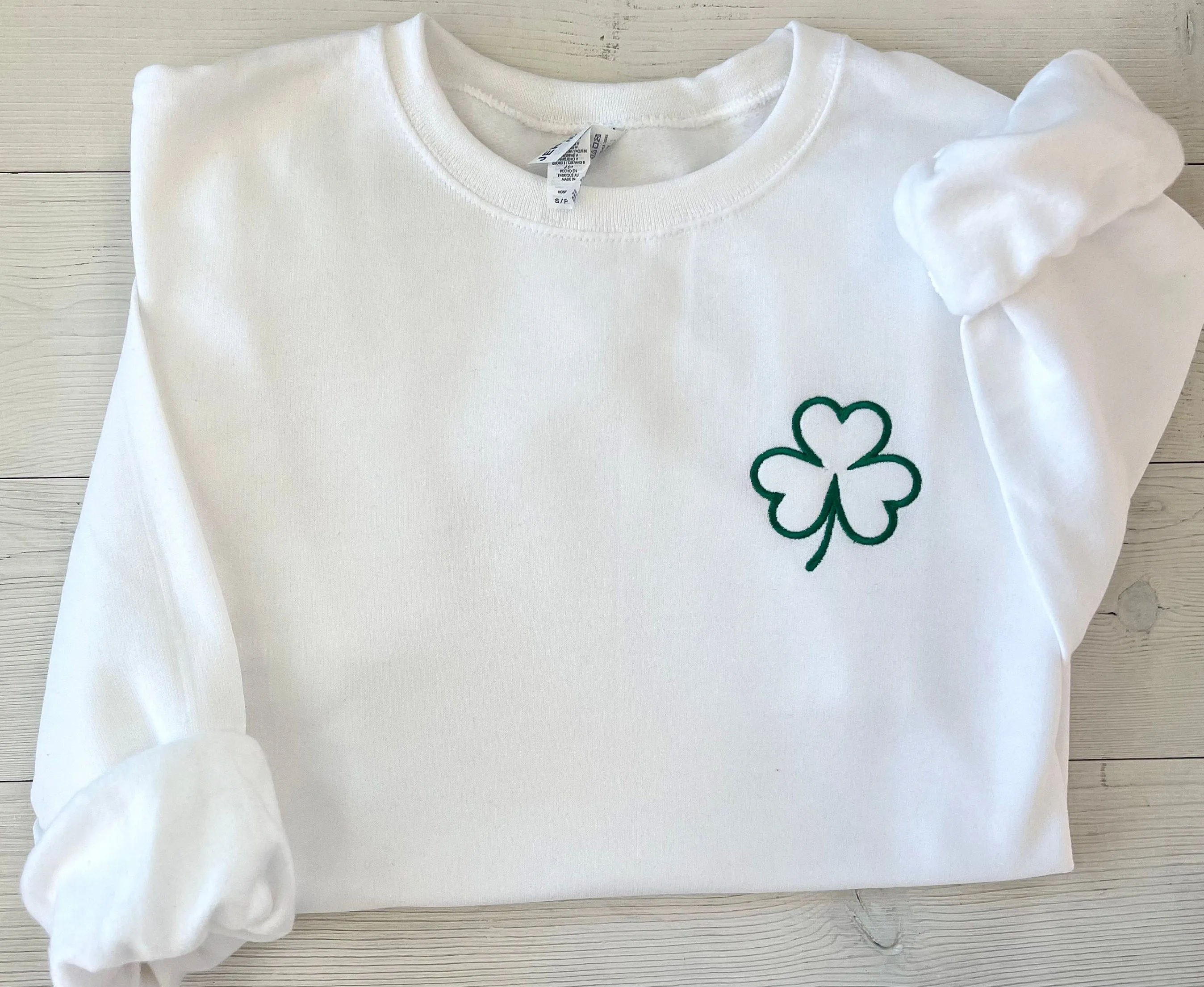 Embroidered St. Patty's Day Shamrock Crewneck