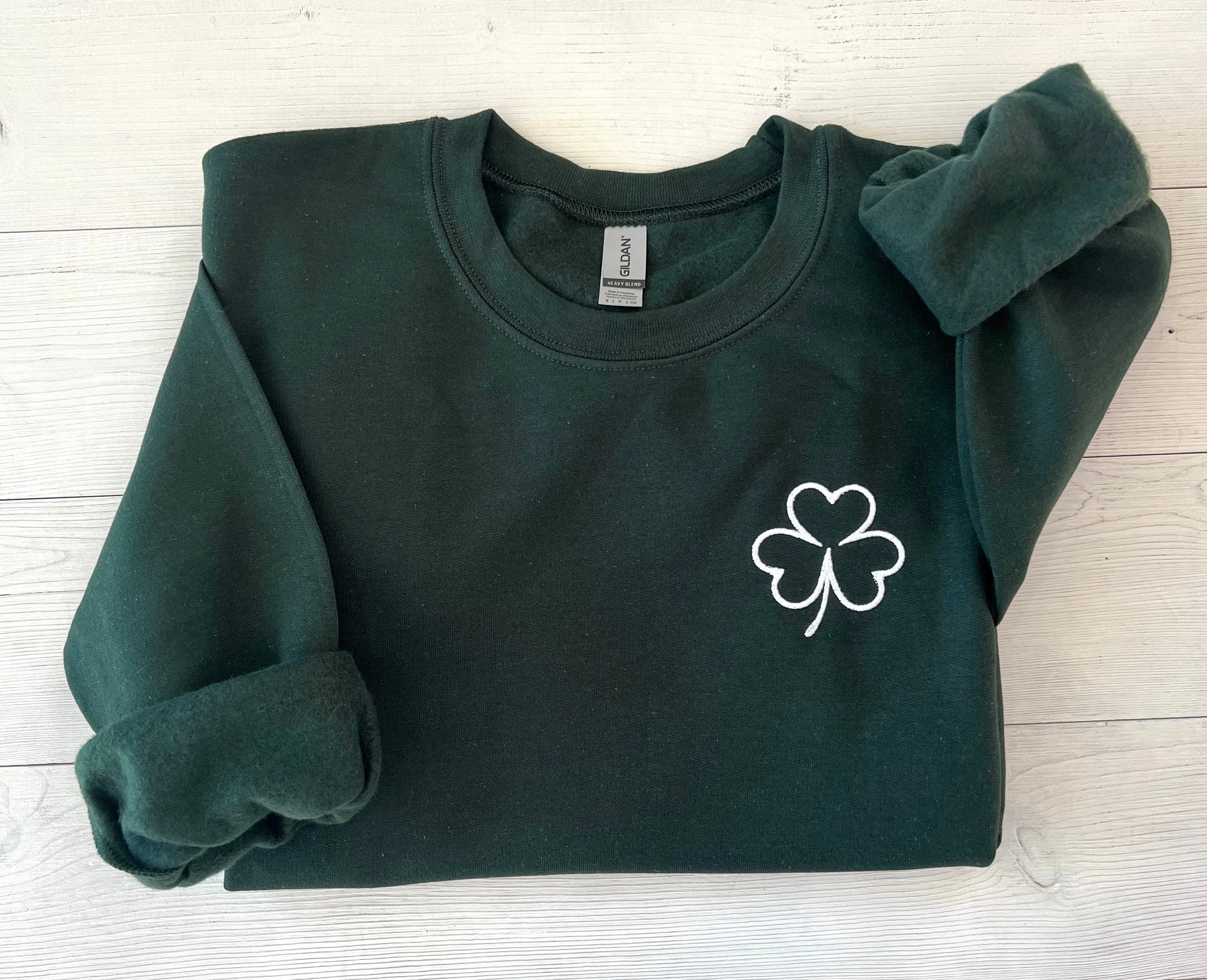 Embroidered St. Patty's Day Shamrock Crewneck