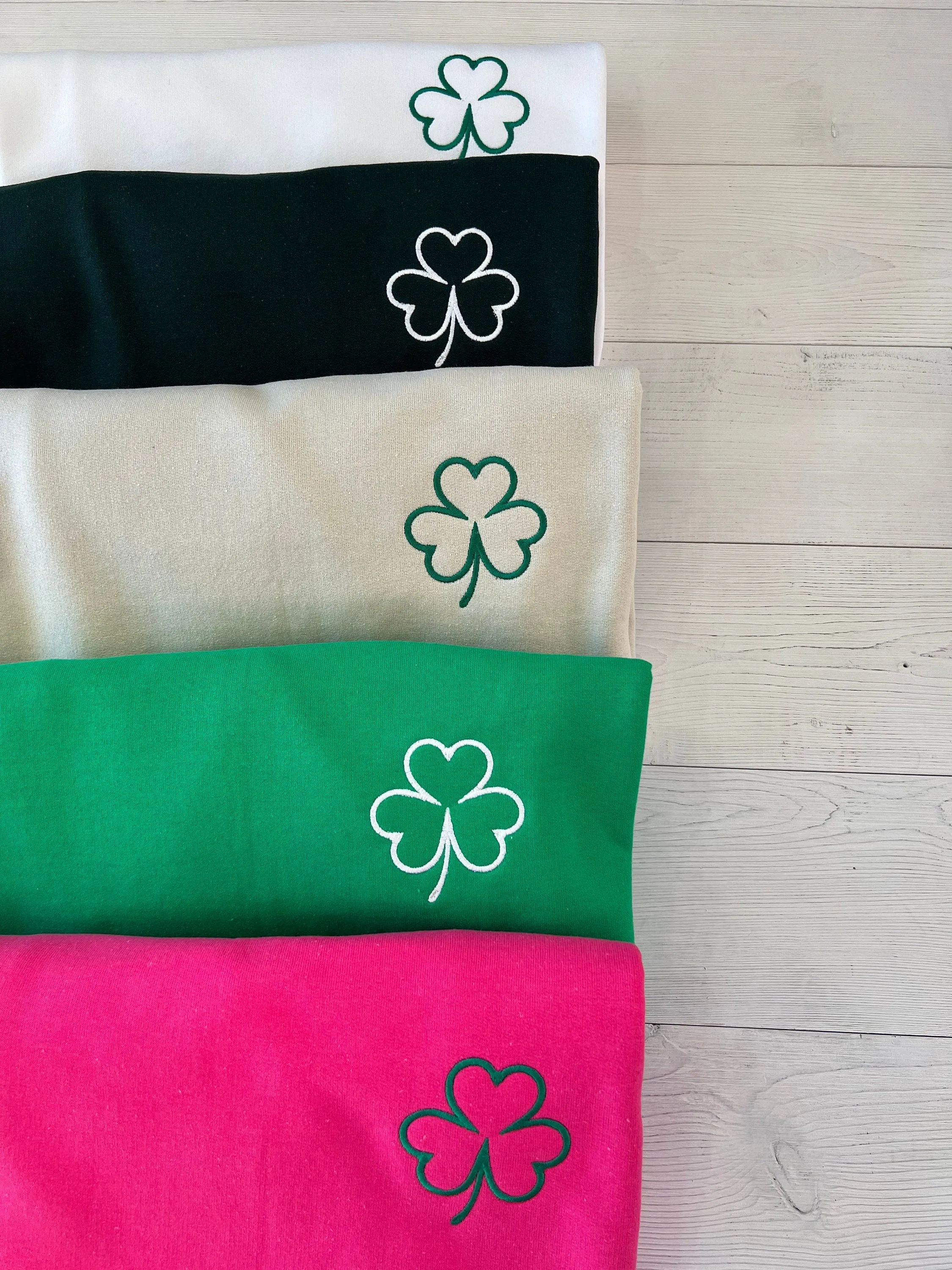 Embroidered St. Patty's Day Shamrock Crewneck