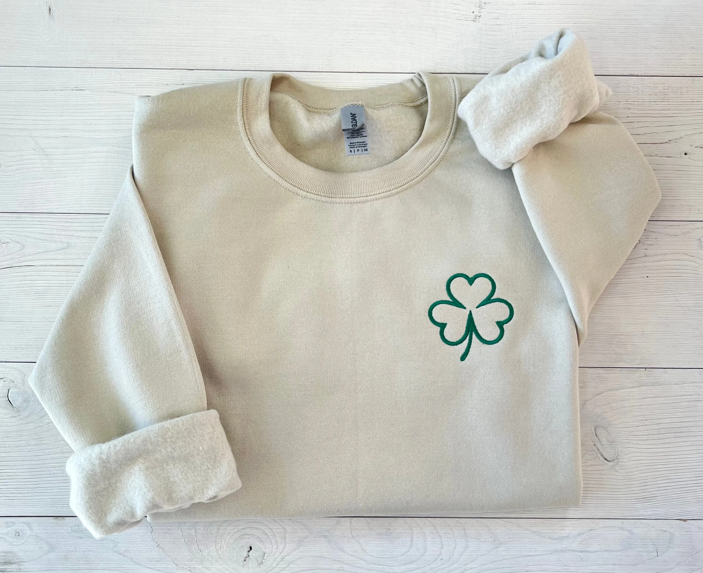 Embroidered St. Patty's Day Shamrock Crewneck