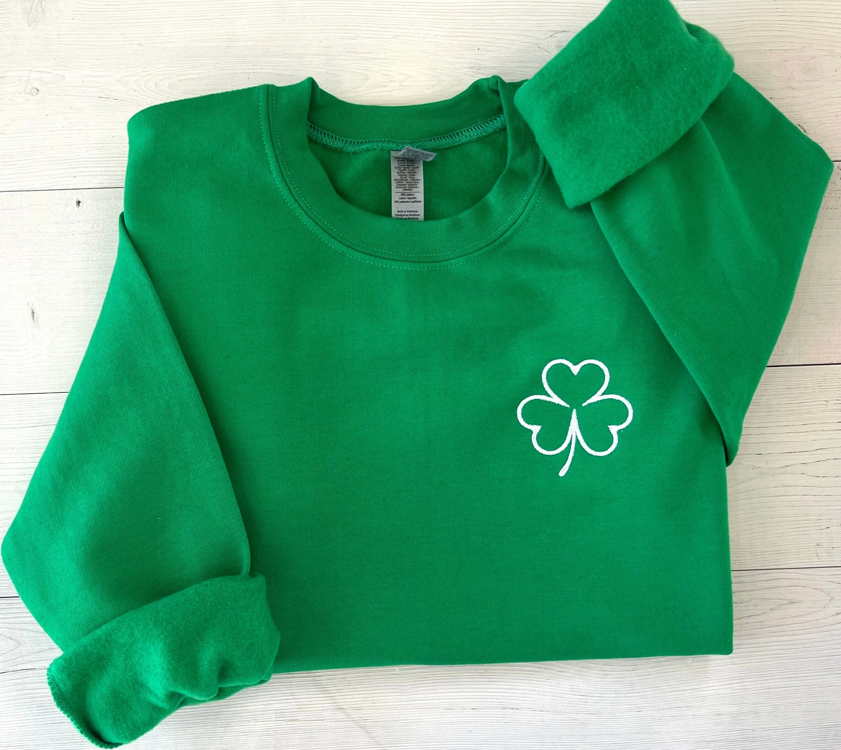 Embroidered St. Patty's Day Shamrock Crewneck