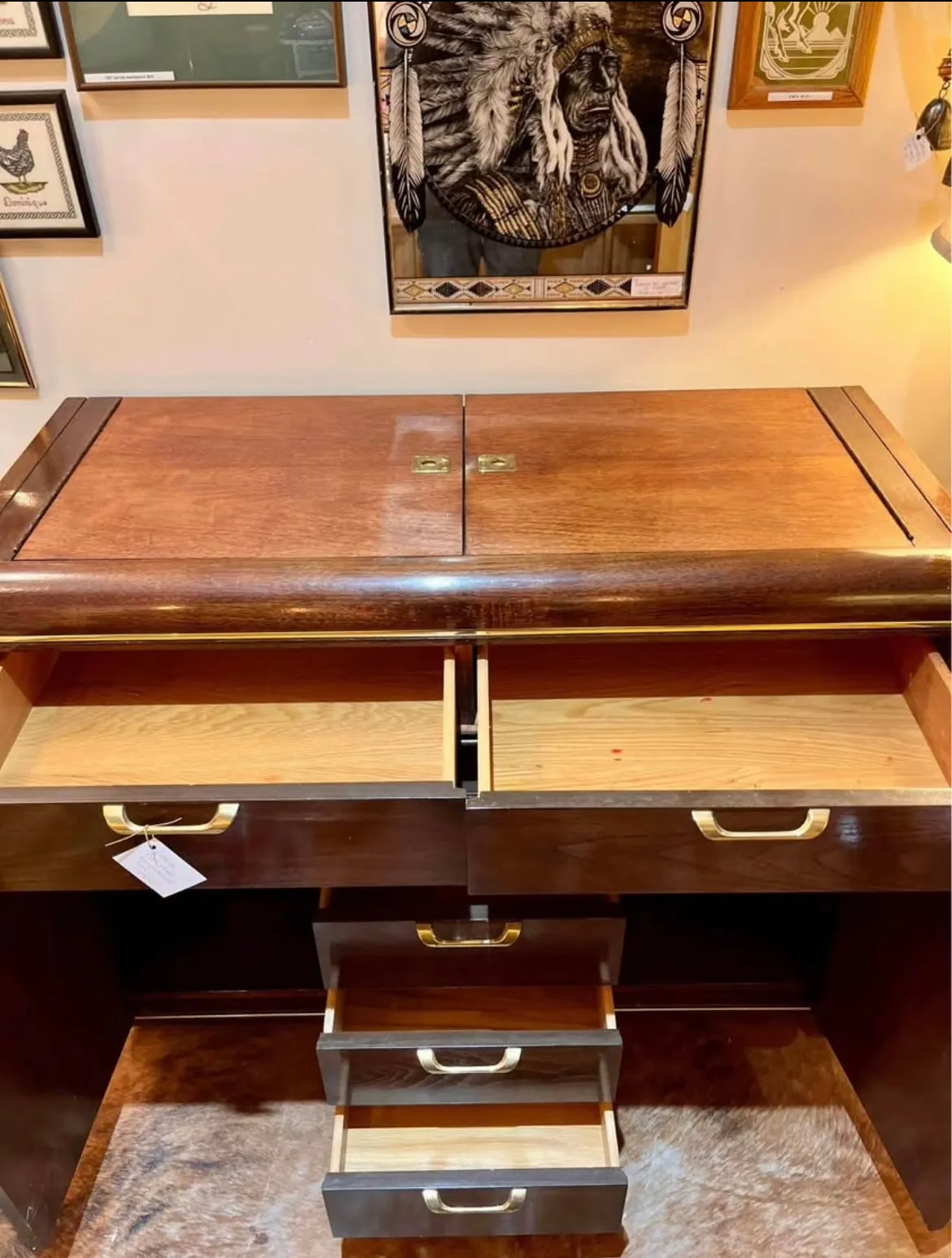 F&F Thomasville Founders Collection Walnut Post-Modern Bar