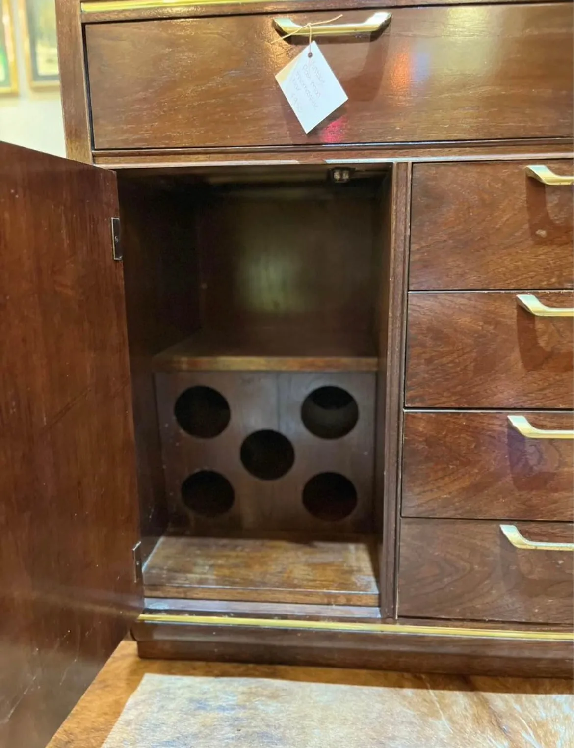F&F Thomasville Founders Collection Walnut Post-Modern Bar