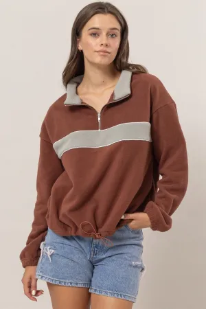 Fleece Color Block Sweatshirt