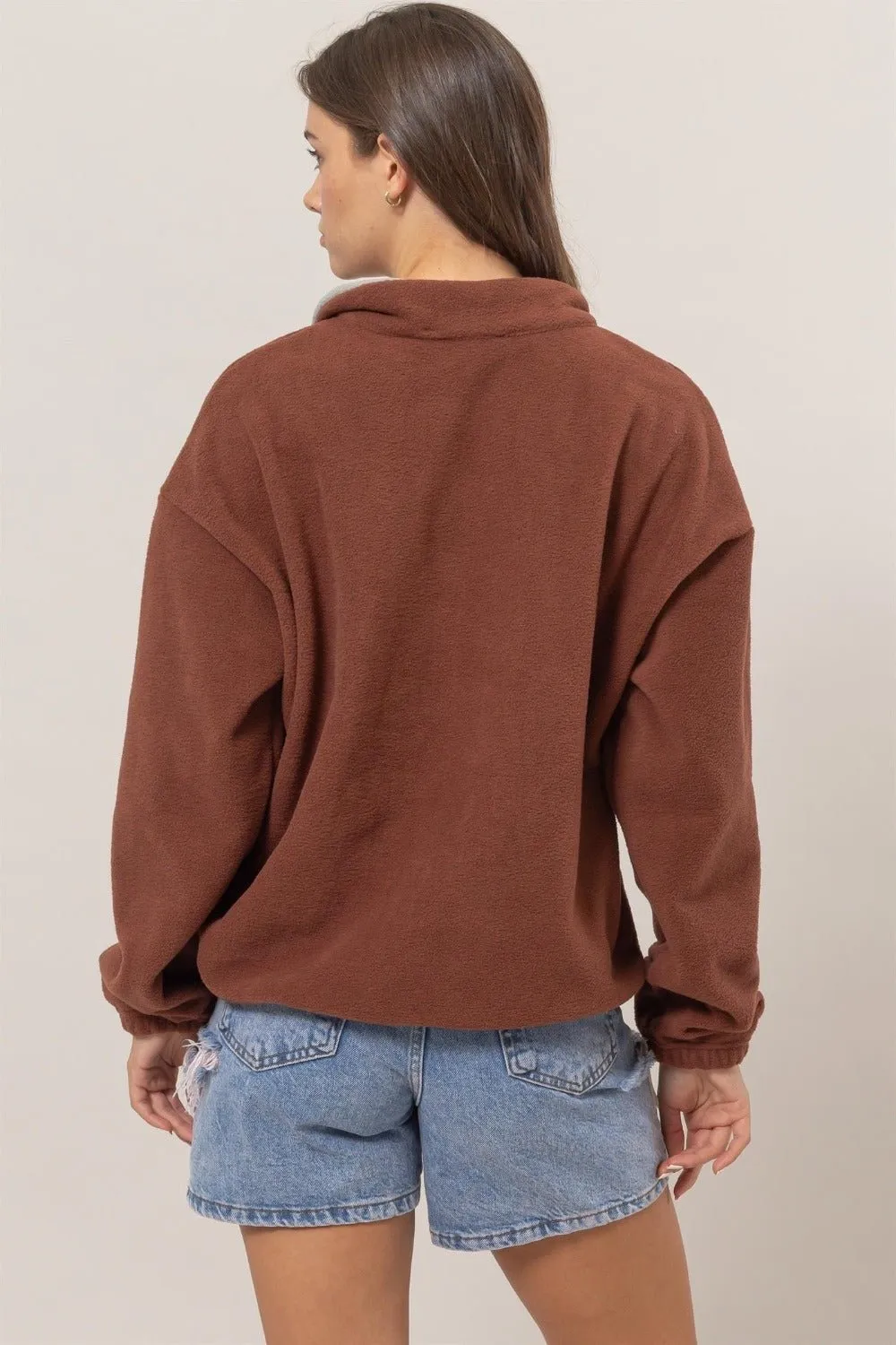 Fleece Color Block Sweatshirt