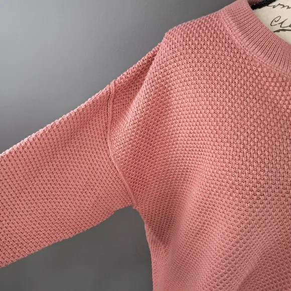 Free People Beach Women Hailey Hailee Waffle Knit Sweater Rosie Pink Size XS
