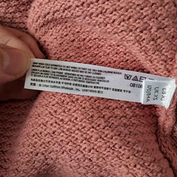 Free People Beach Women Hailey Hailee Waffle Knit Sweater Rosie Pink Size XS