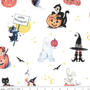 Fright Delight, Main White - fat quarter