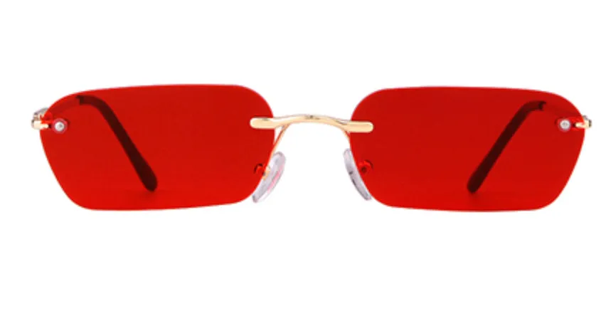 Gafas de Sol Lentes Mini Retro Vintage Rectangulares Taylor sin Armazón Rave Hipster Fashion