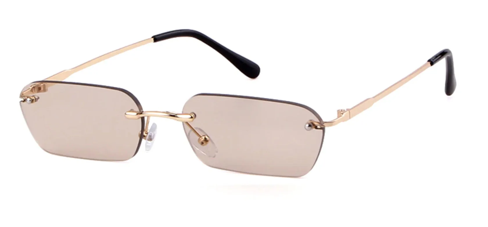 Gafas de Sol Lentes Mini Retro Vintage Rectangulares Taylor sin Armazón Rave Hipster Fashion