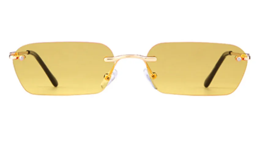 Gafas de Sol Lentes Mini Retro Vintage Rectangulares Taylor sin Armazón Rave Hipster Fashion