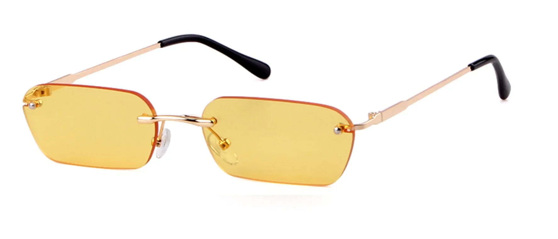 Gafas de Sol Lentes Mini Retro Vintage Rectangulares Taylor sin Armazón Rave Hipster Fashion