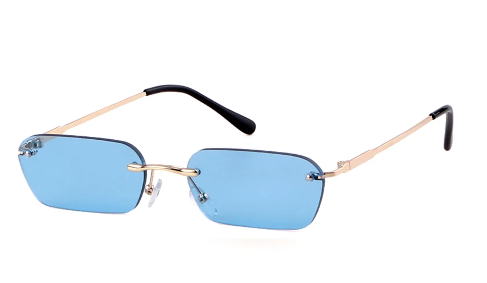 Gafas de Sol Lentes Mini Retro Vintage Rectangulares Taylor sin Armazón Rave Hipster Fashion