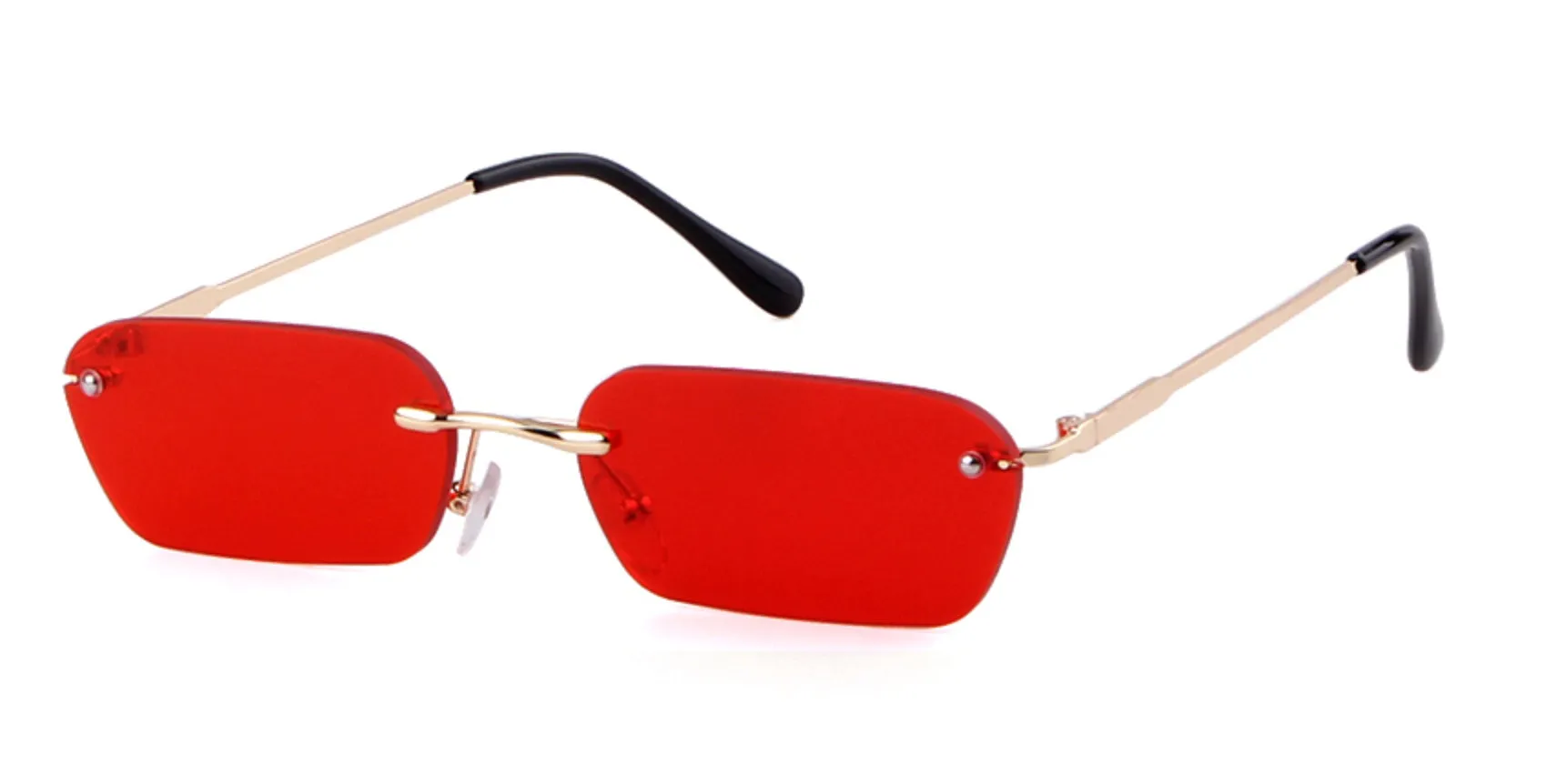 Gafas de Sol Lentes Mini Retro Vintage Rectangulares Taylor sin Armazón Rave Hipster Fashion