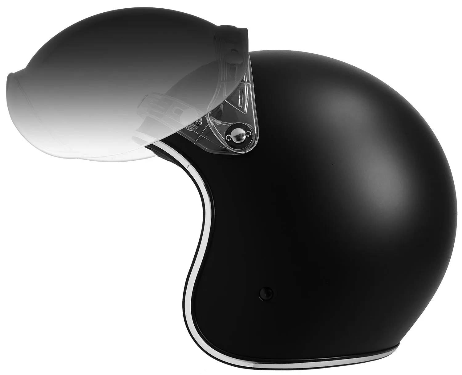 GDM RENEGADE Open Face Motorcycle Helmet 3/4 Vintage Matte Black