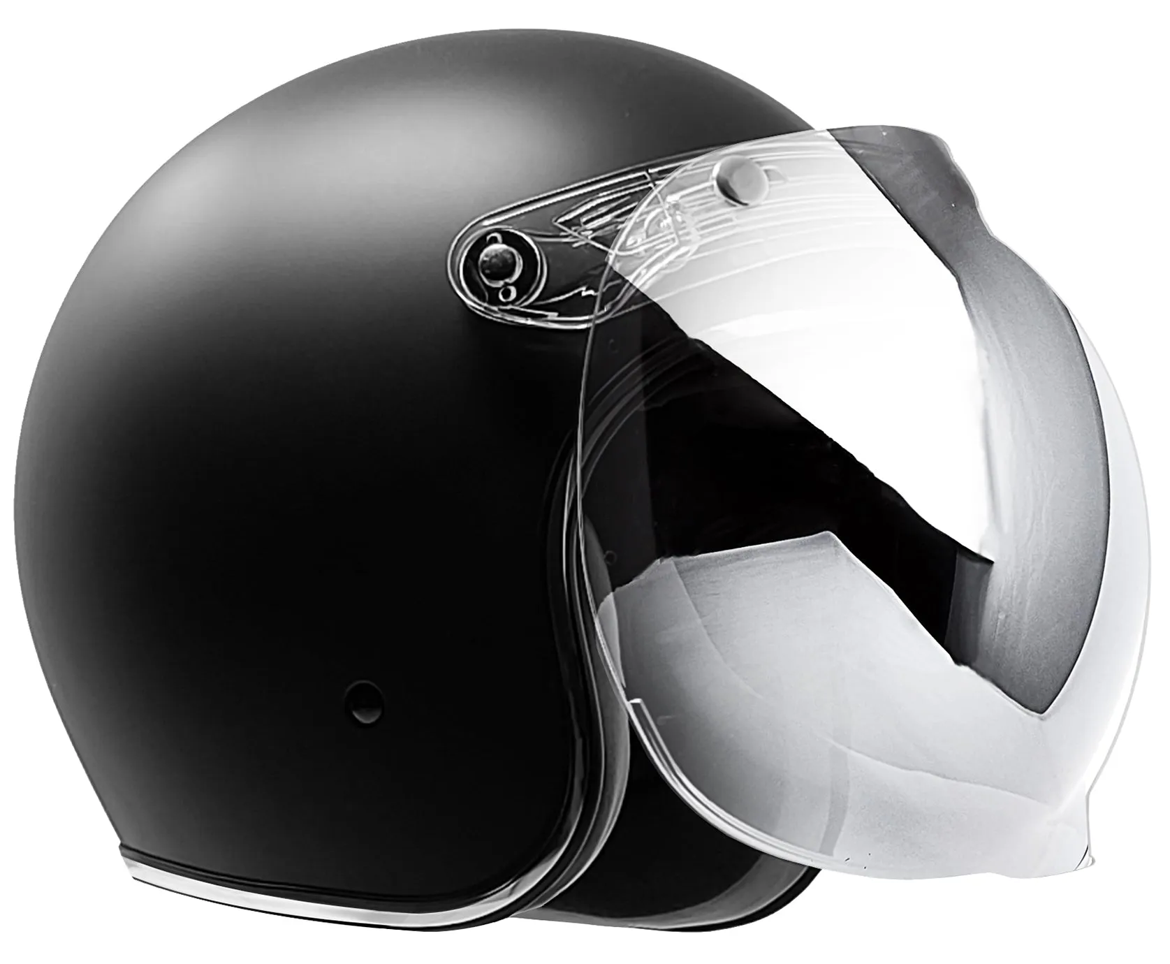 GDM RENEGADE Open Face Motorcycle Helmet 3/4 Vintage Matte Black