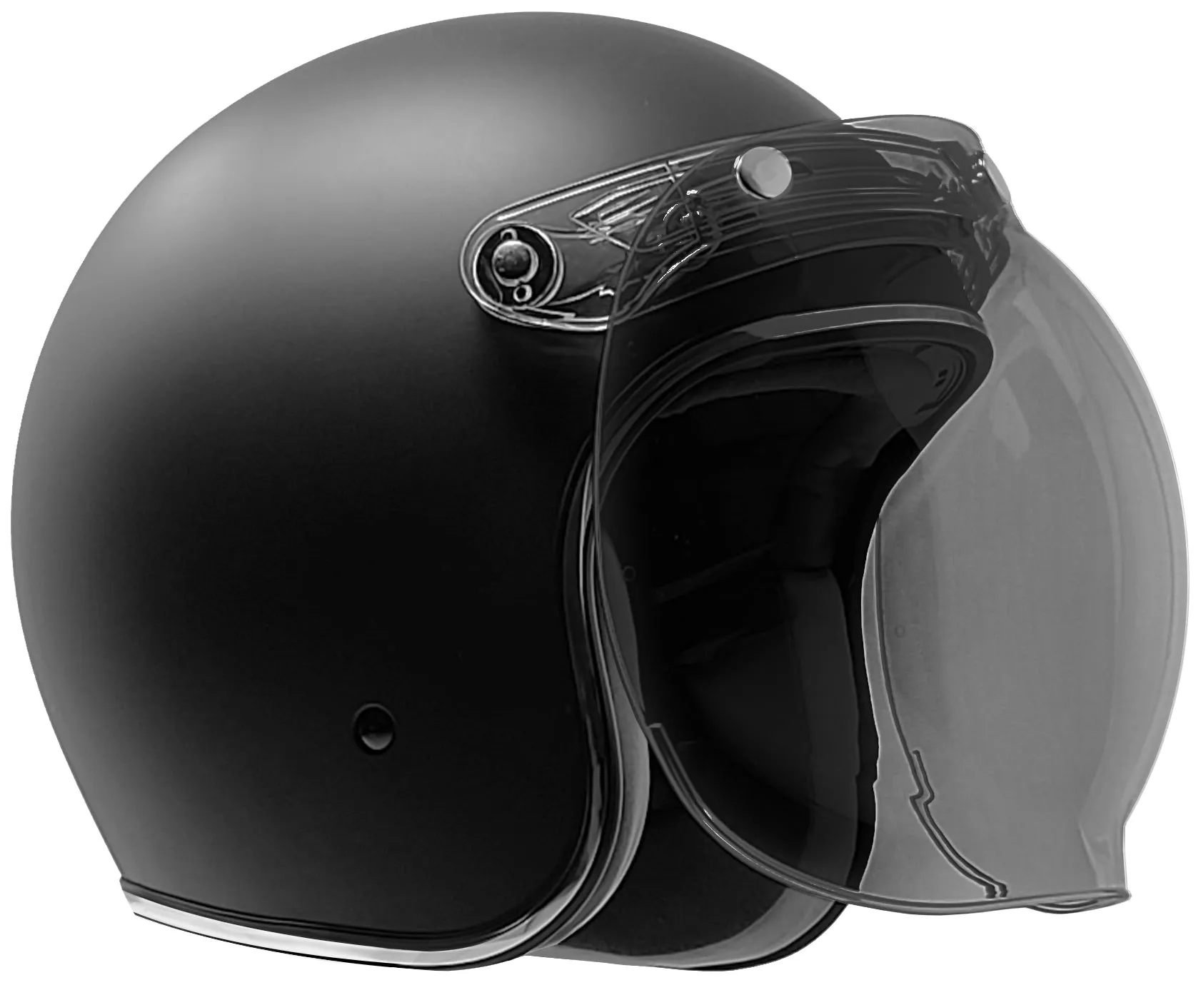GDM RENEGADE Open Face Motorcycle Helmet 3/4 Vintage Matte Black